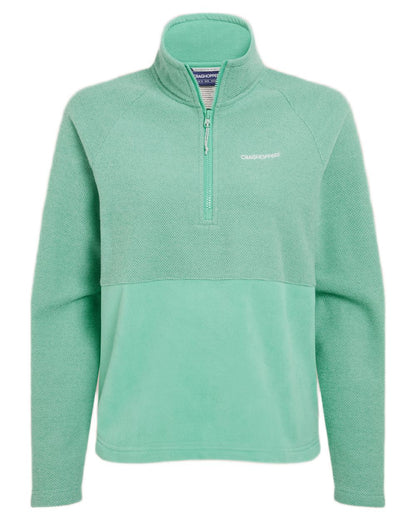 Glazed Aqua coloured Craghoppers Womens Thuya Half Zip Fleece on white background 