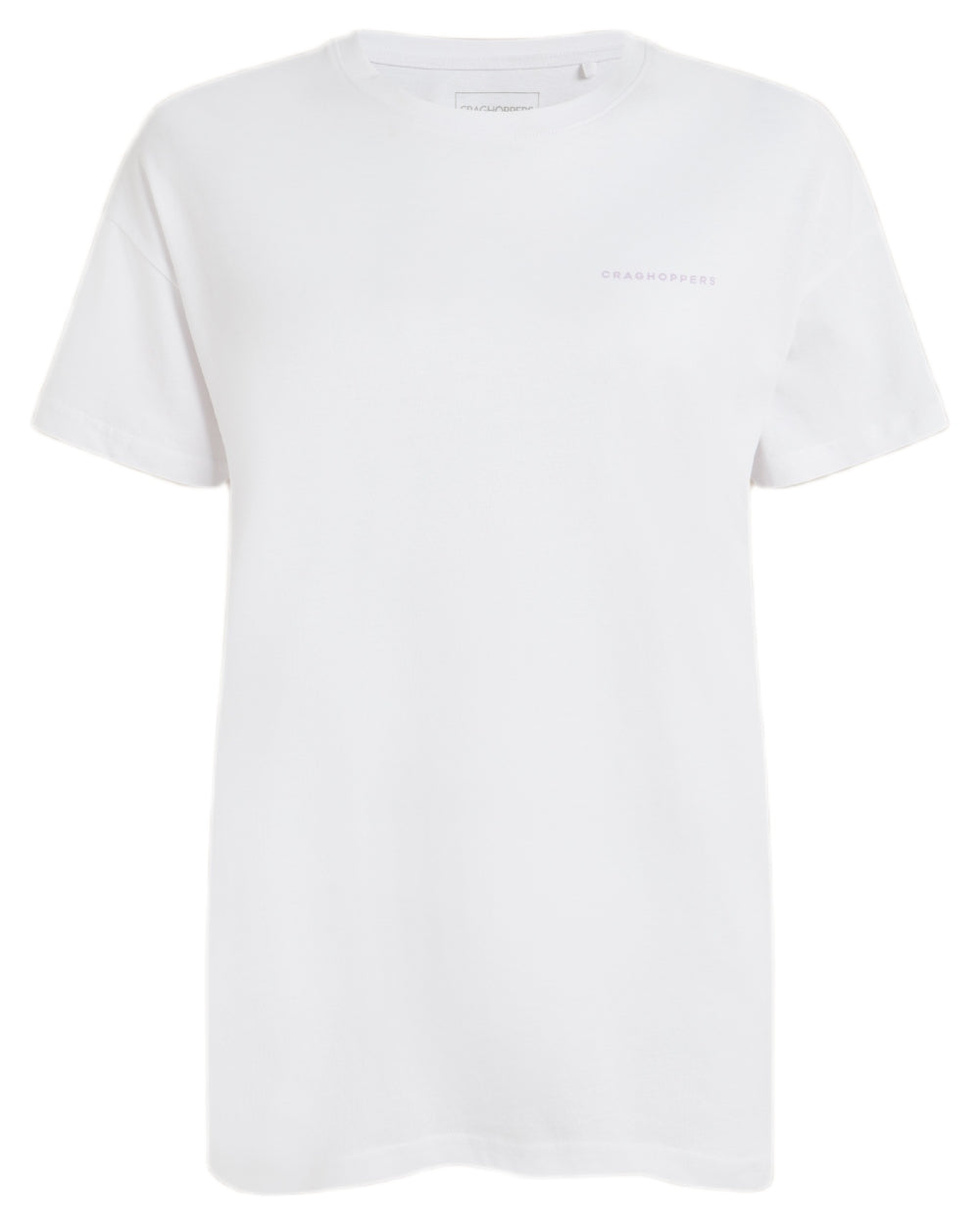 Optic White Coloured Craghoppers Womens Yago Short Sleeved Top on White Background 