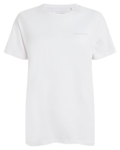 Optic White Coloured Craghoppers Womens Yago Short Sleeved Top on White Background 
