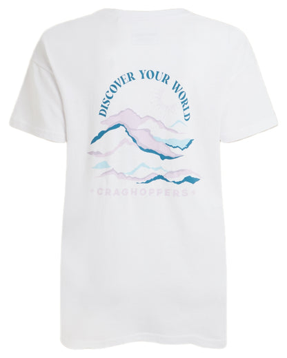 Optic White Coloured Craghoppers Womens Yago Short Sleeved Top on White Background 