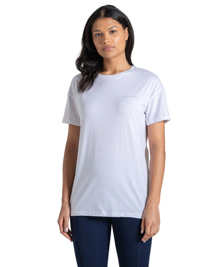 Optic White Coloured Craghoppers Womens Yago Short Sleeved Top on White Background 
