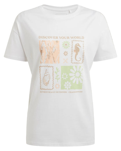 White Summer Coloured Craghoppers Womens Yago Short Sleeved Top on White Background 