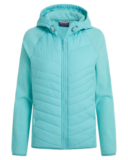 Aqua Sky coloured Craghoppers Womens Zayas Hybrid Insulating Jacket on white background 
