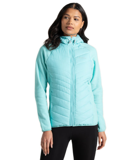 Aqua Sky coloured Craghoppers Womens Zayas Hybrid Insulating Jacket on white background 