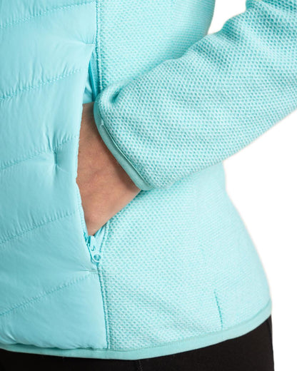 Aqua Sky coloured Craghoppers Womens Zayas Hybrid Insulating Jacket on white background 