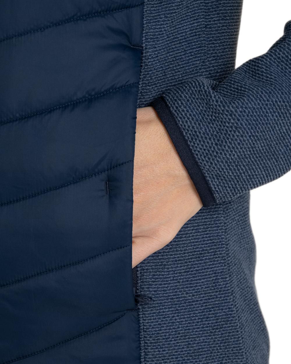 Blue Navy coloured Craghoppers Womens Zayas Hybrid Insulating Jacket on white background 