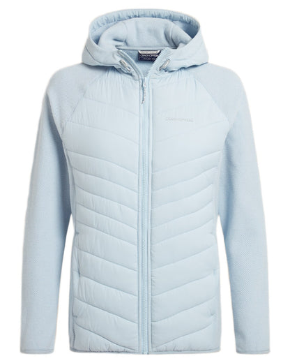 Nimbus Blue coloured Craghoppers Womens Zayas Hybrid Insulating Jacket on white background 