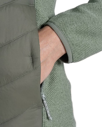 Sage coloured Craghoppers Womens Zayas Hybrid Insulating Jacket on white background 