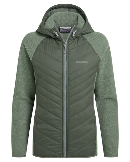 Sage coloured Craghoppers Womens Zayas Hybrid Insulating Jacket on white background 