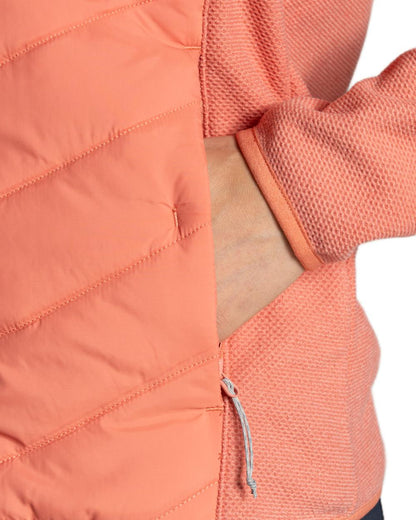 Spiced Apricot coloured Craghoppers Womens Zayas II Hybrid Jacket on white background 