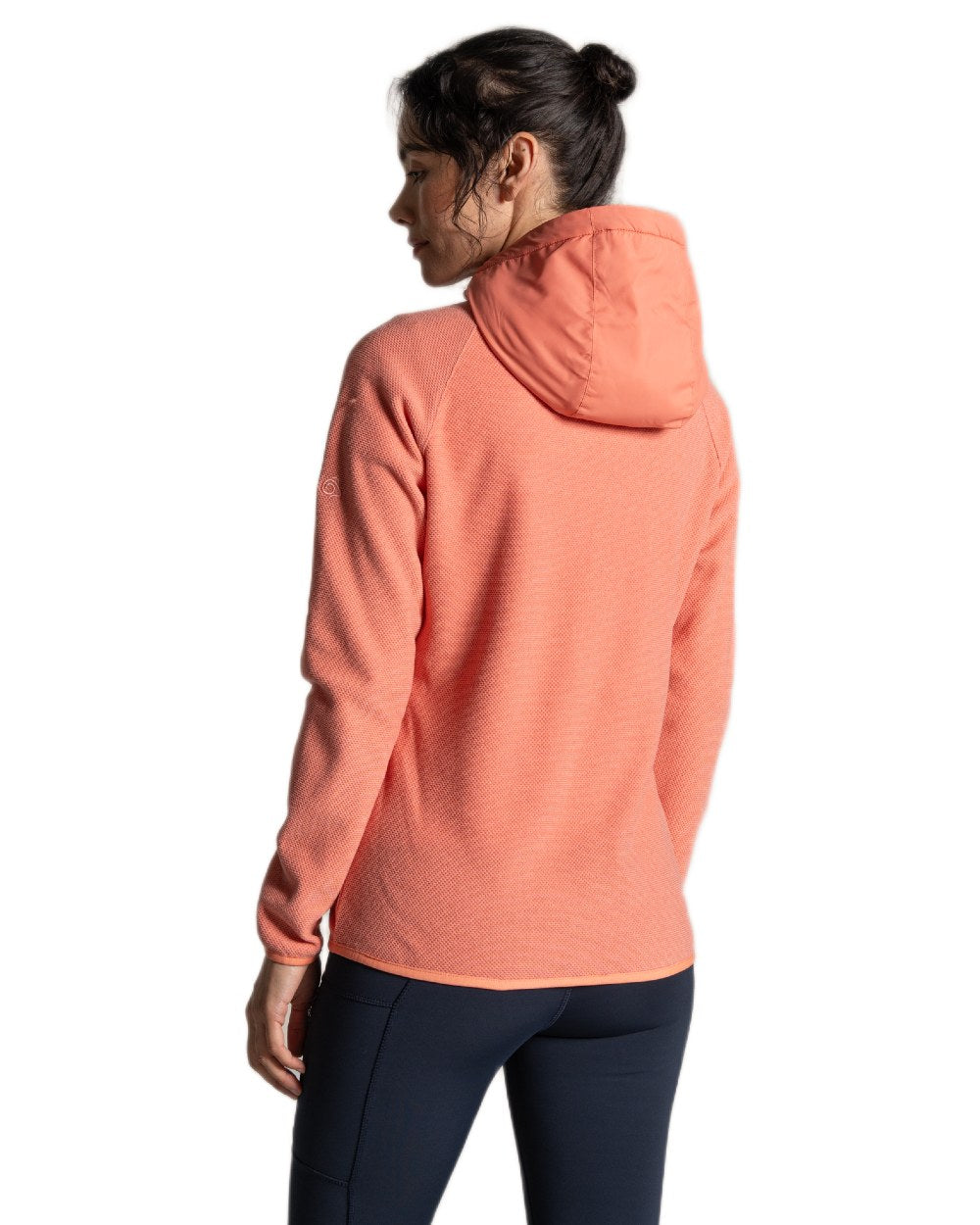 Spiced Apricot coloured Craghoppers Womens Zayas II Hybrid Jacket on white background 