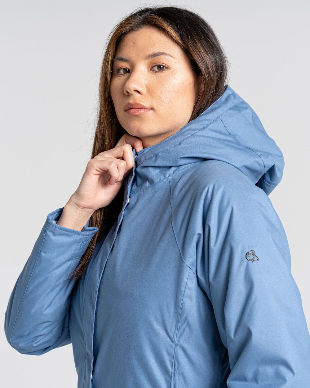 Craghoppers Caithness Long Waterproof Jacket in Teak Blue 