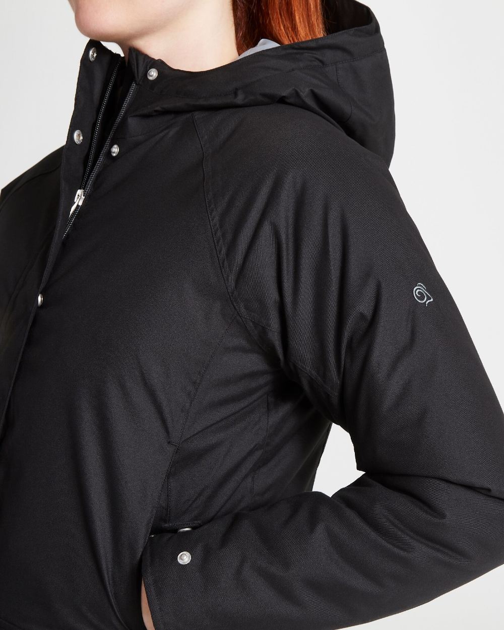 Craghoppers Caithness Long Waterproof Jacket in Black 