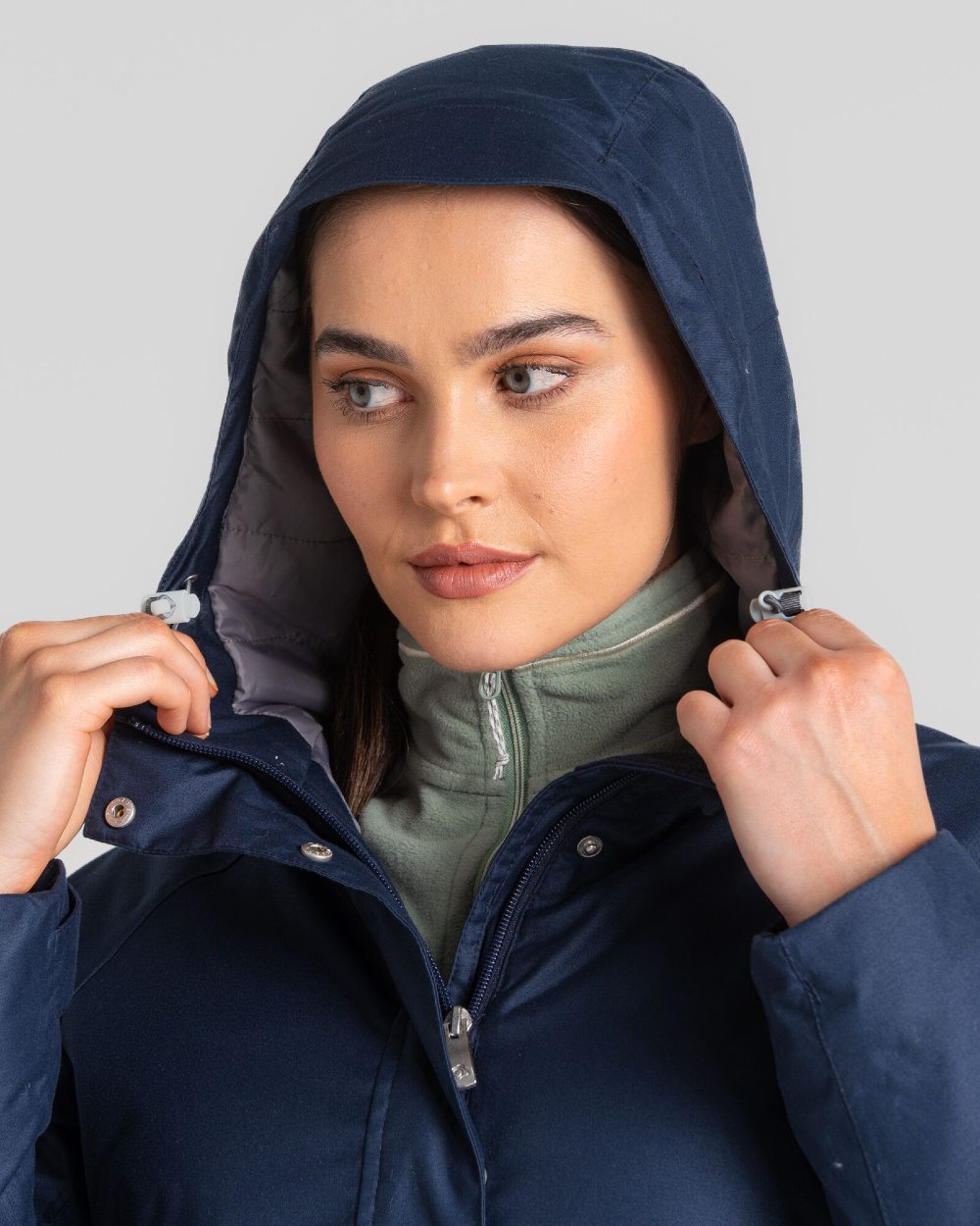 Craghoppers Caithness Long Waterproof Jacket in Blue Navy 