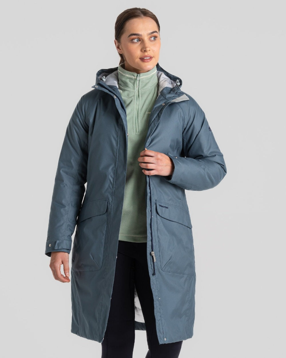 Craghoppers Caithness Long Waterproof Jacket in Winter Sky 