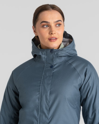 Craghoppers Caithness Long Waterproof Jacket in Winter Sky 