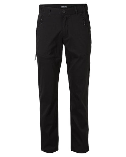 Black Coloured Craghoppers Mens Kiwi Pro II Trousers On A White Background 