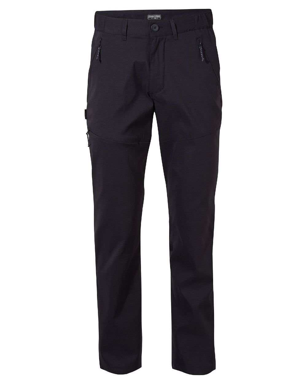 Dark Navy Coloured Craghoppers Mens Kiwi Pro II Trousers On A White Background 