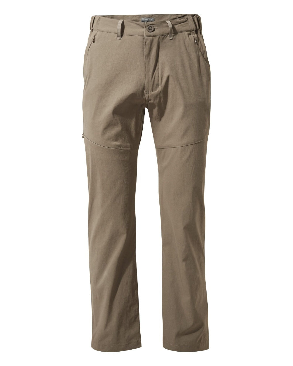 Pebble Coloured Craghoppers Mens Kiwi Pro II Trousers On A White Background 