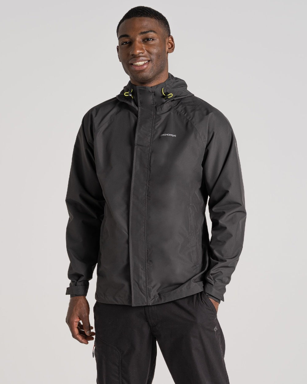 Craghoppers Mens Orion Waterproof Jacket in Black Pepper/Apple 