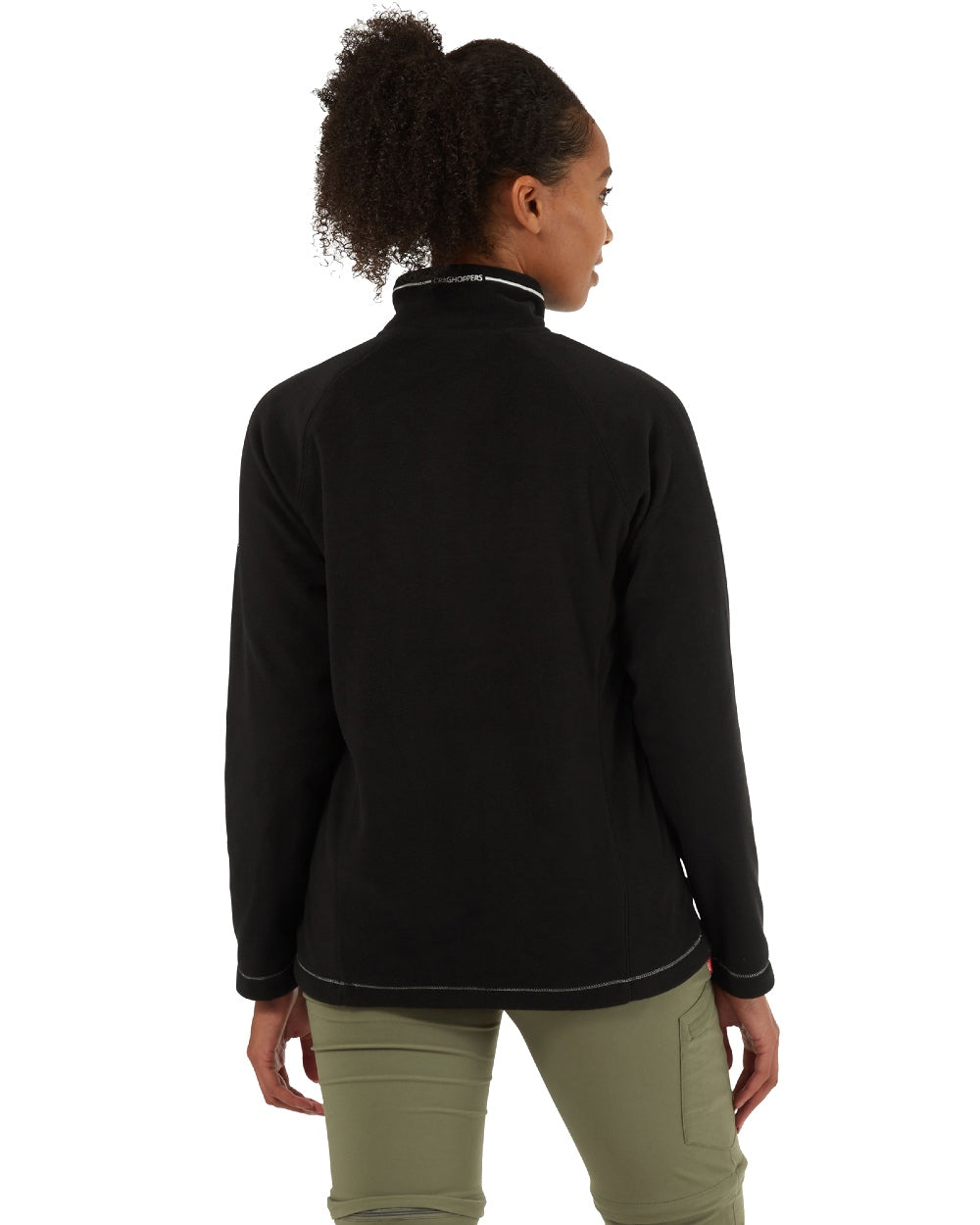 Black Coloured Craghoppers Womens Miska Half-Zip Fleece On A White Background 