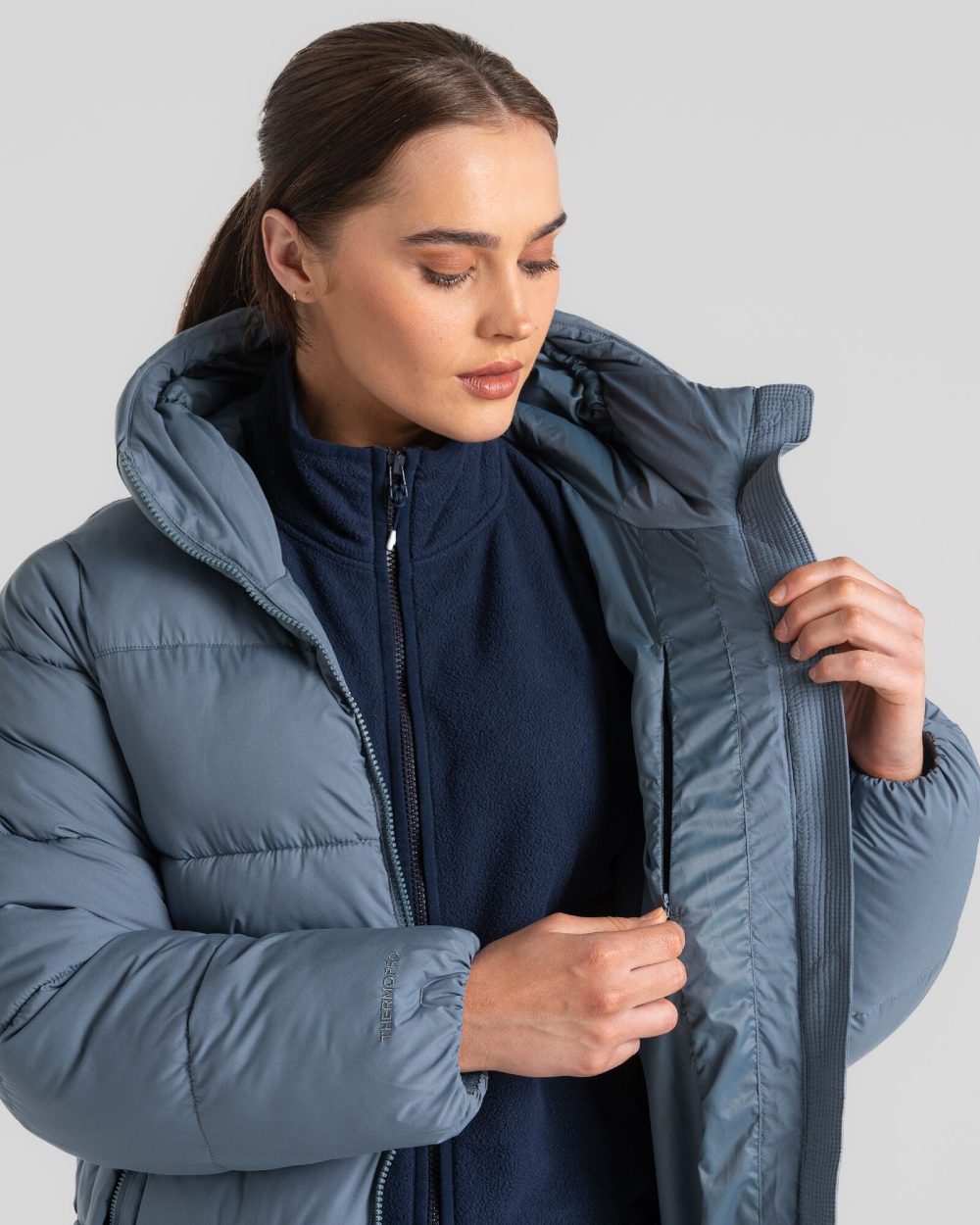 Craghoppers Womens Narlia Insulated Hooded Jacket in Winter Sky 