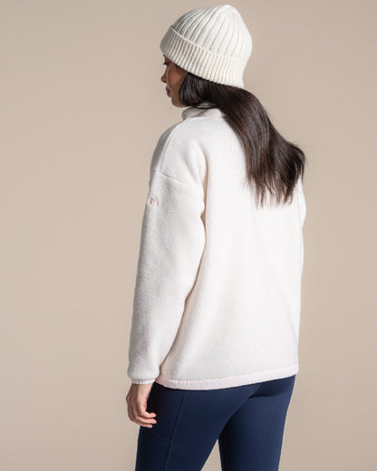 Ecru coloured Craghoppers Womens Sanaa Half Zip on beige background 