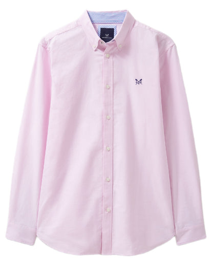 Heritage Classic Pink Heritage White Coloured Crew Clothing Mens Crew Classic Fit Oxford Shirt on white background 