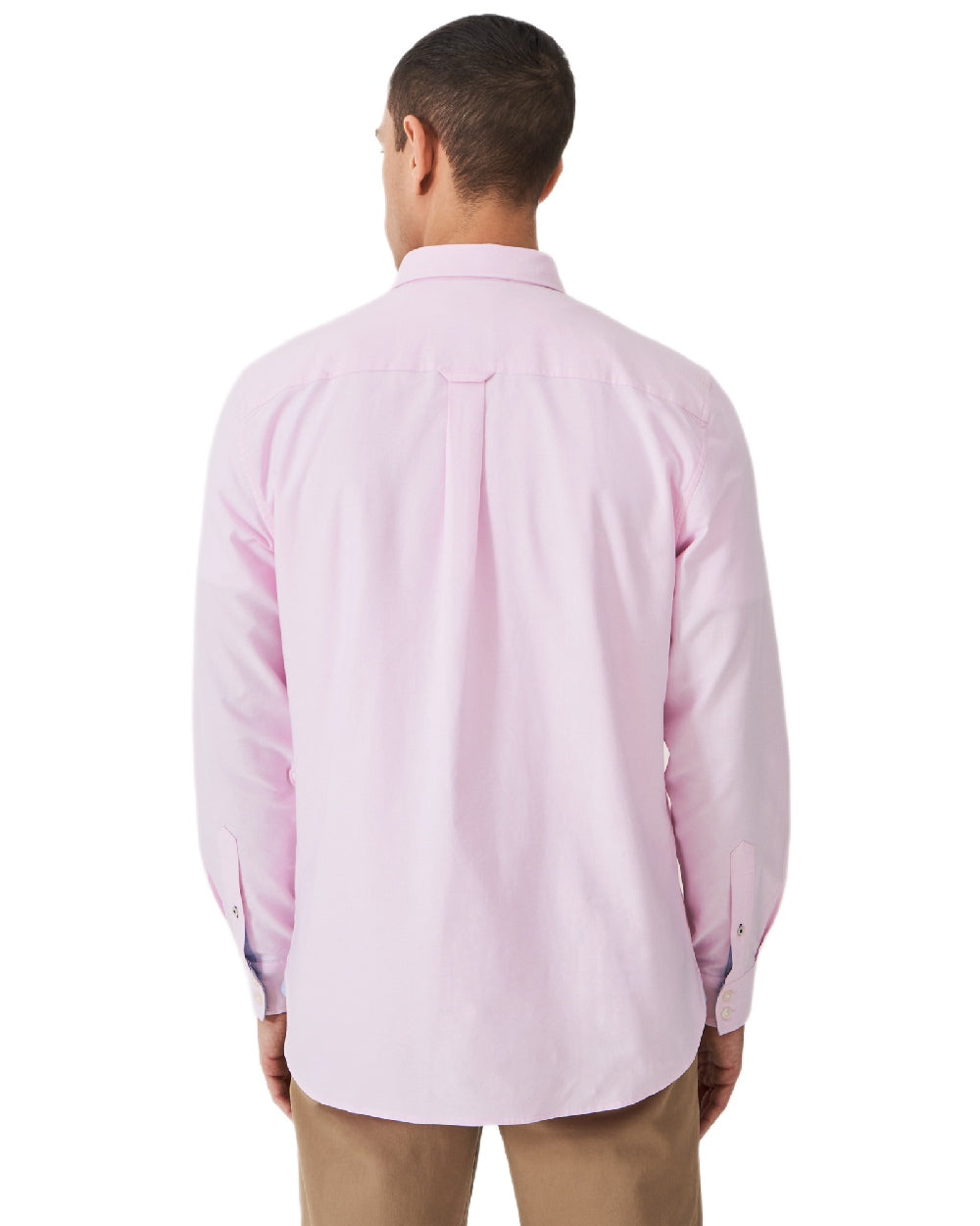 Heritage Classic Pink Heritage White Coloured Crew Clothing Mens Crew Classic Fit Oxford Shirt on white background 