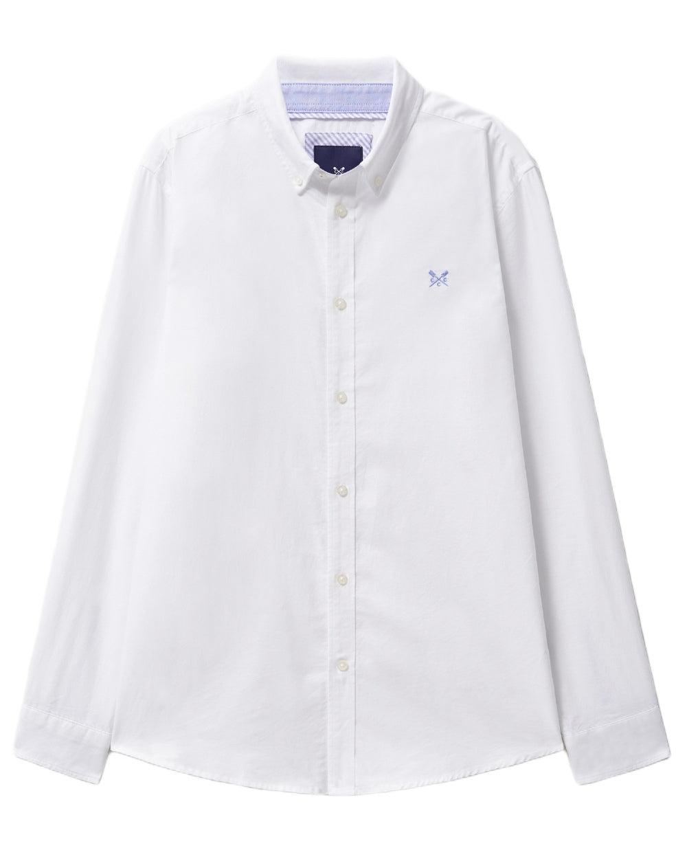 Heritage White Coloured Crew Clothing Mens Crew Classic Fit Oxford Shirt on white background 