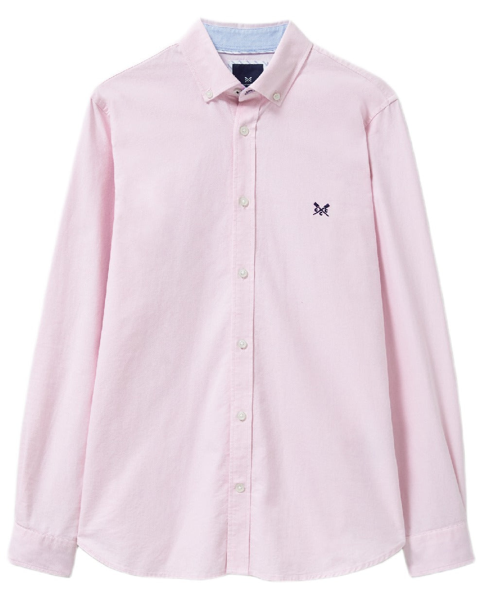 Heritage Classic Pink Heritage White Coloured Crew Clothing Mens Crew Slim Fit Oxford Shirt on white background 