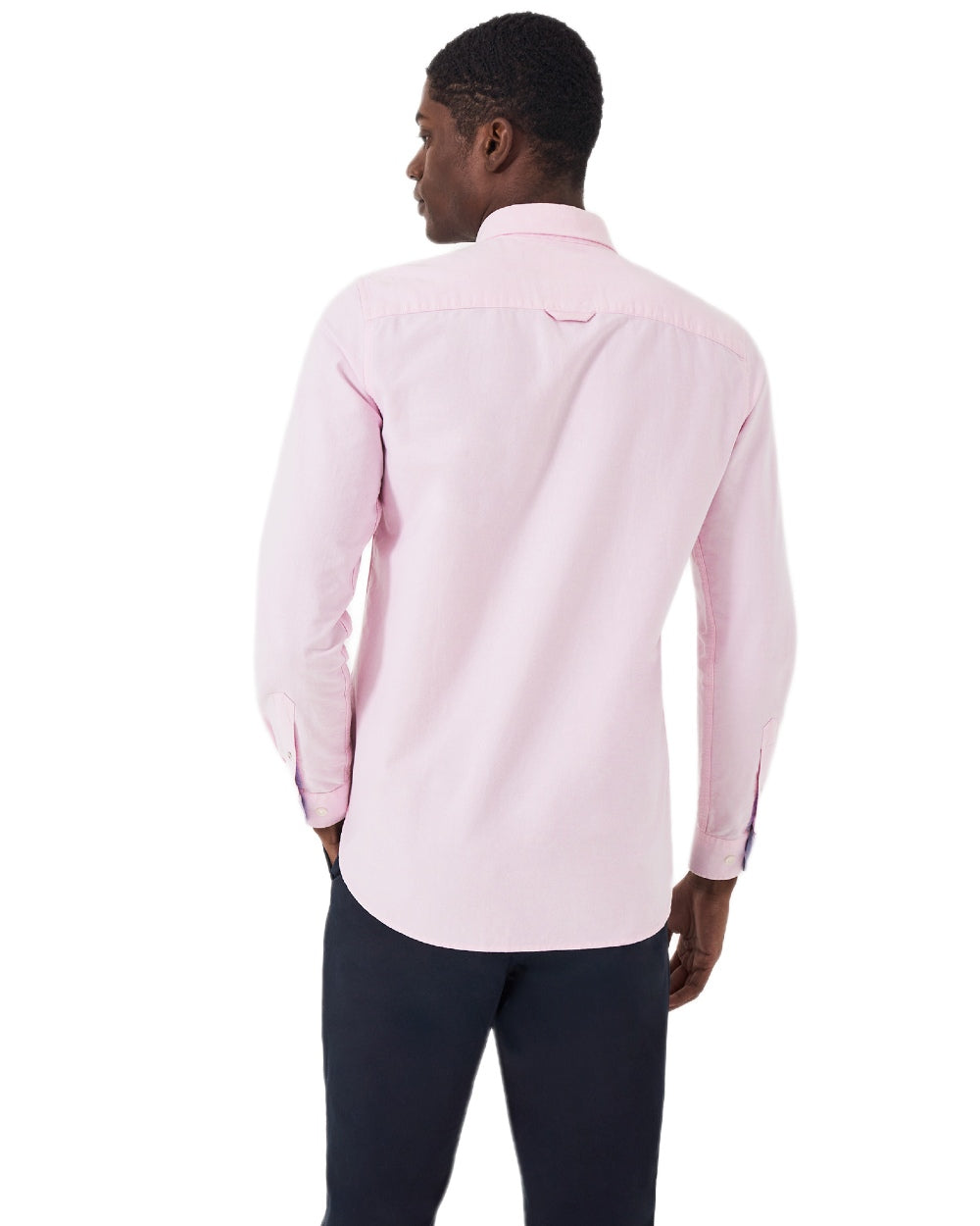Heritage Classic Pink Heritage White Coloured Crew Clothing Mens Crew Slim Fit Oxford Shirt on white background 