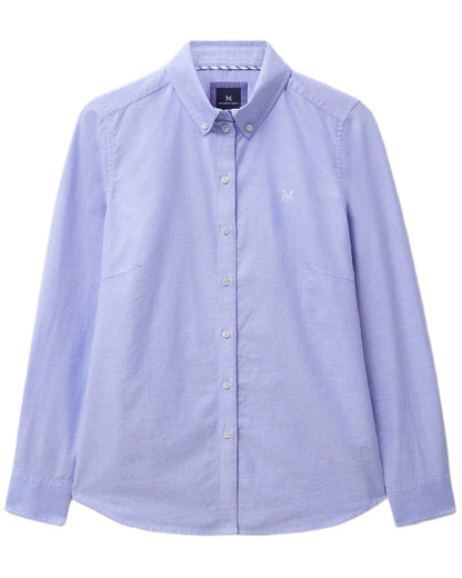 Blue Coloured Crew Clothing Womens Bracken Oxford Shirt on white background 