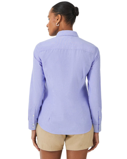 Blue Coloured Crew Clothing Womens Bracken Oxford Shirt on white background 