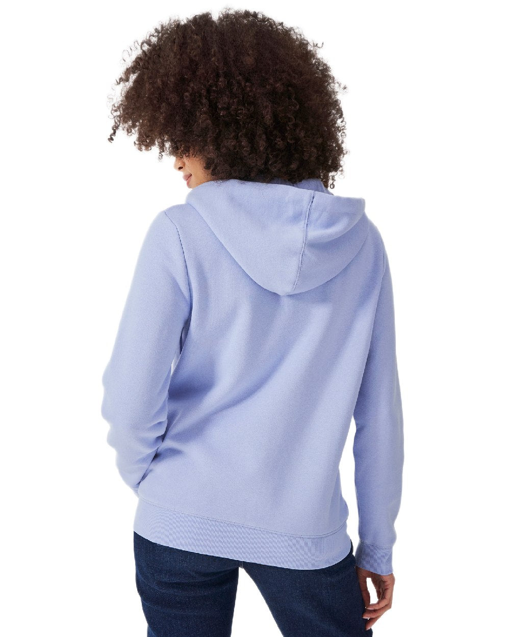 Blue Coloured Crew Clothing Womens Heritage Zip Through Hoodie on white background 