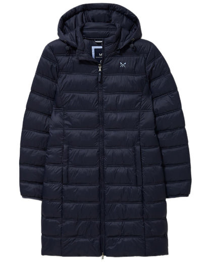Dark Navy Coloured Crew Clothing Womens Lightweight Padded Coat on white background 