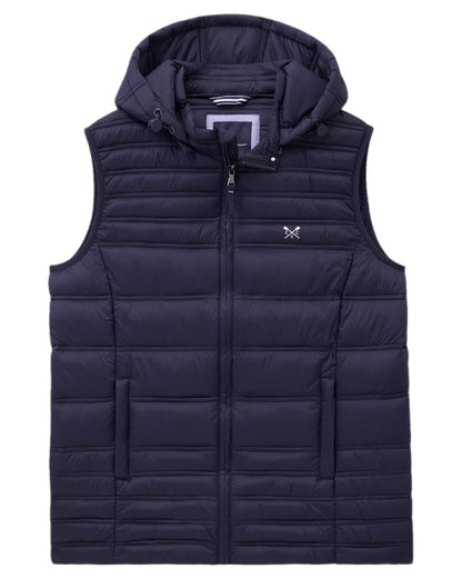 Dark Navy Coloured Crew Clothing Womens Lightweight Padded Gilet on white background 