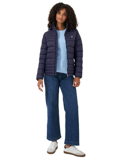 Navy Coloured Crew Clothing Womens Lightweight Padded Jacket on white background 
