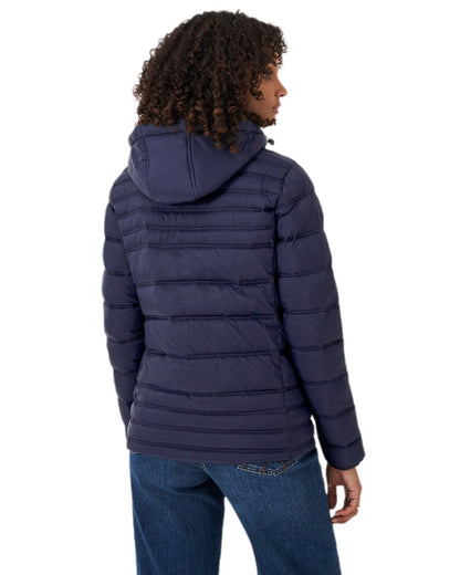 Navy Coloured Crew Clothing Womens Lightweight Padded Jacket on white background 