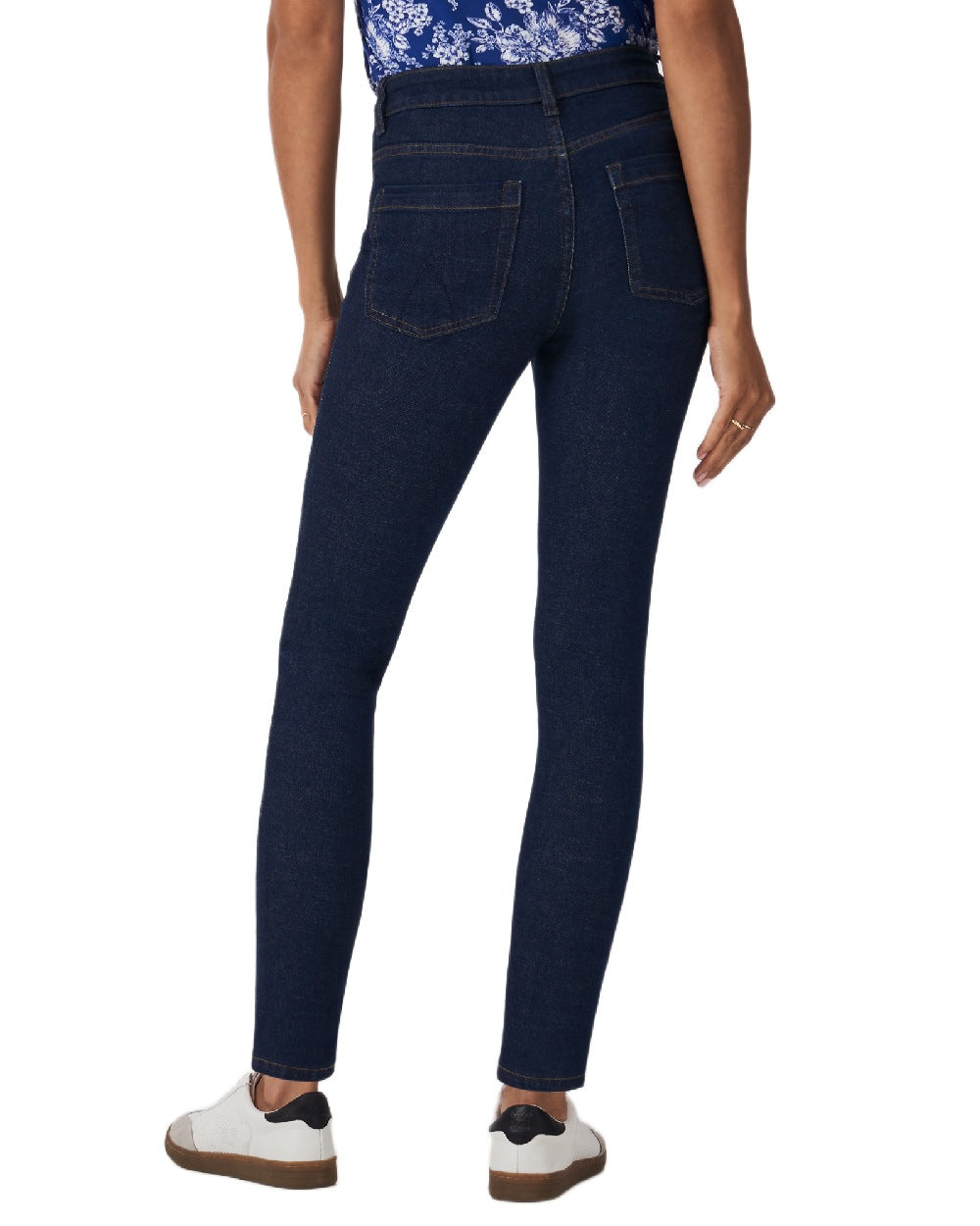 Dark Wash Coloured Crew Clothing Womens Skinny Jeans on white background 