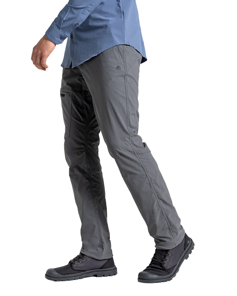 Dark Grey Coloured Craghoppers Mens NosiLife Pro Active Trousers On A White Background 