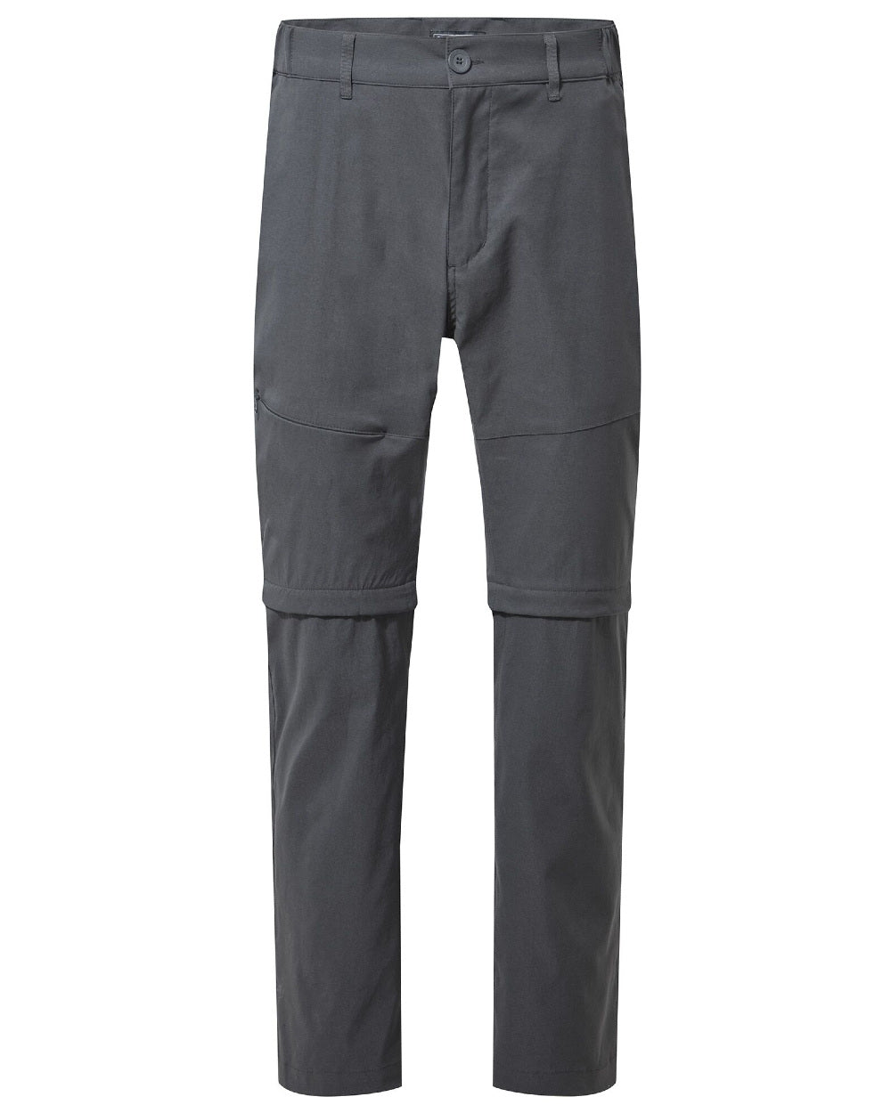 Dark Lead Coloured Craghoppers Mens Kiwi Pro II Convertible Trousers On A White Background 