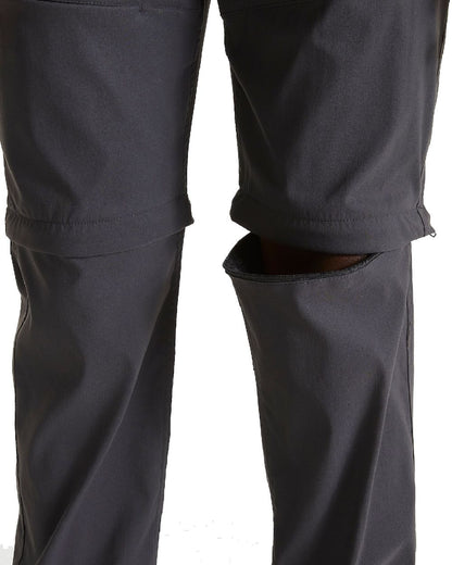 Dark Lead Coloured Craghoppers Mens Kiwi Pro II Convertible Trousers On A White Background 
