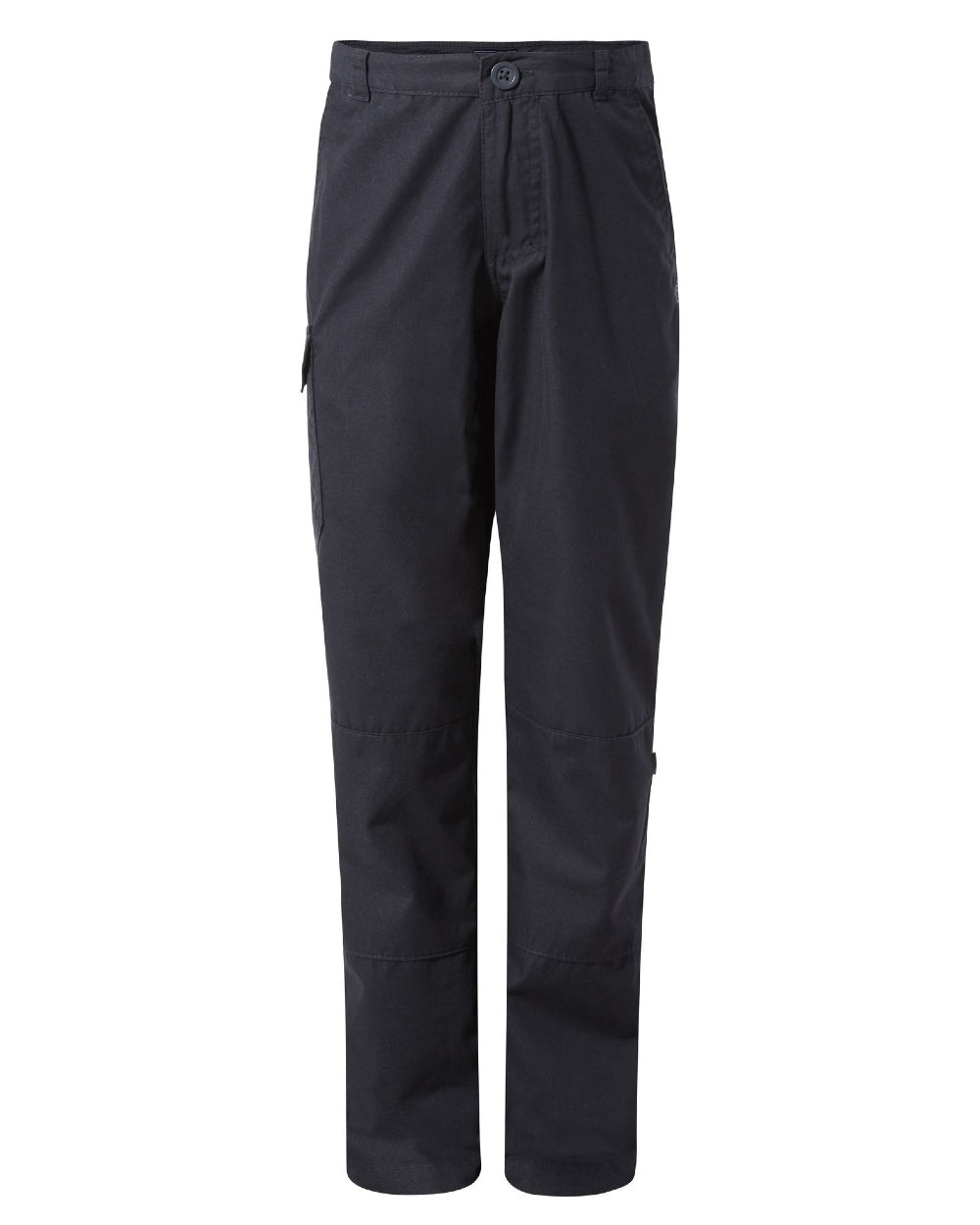 Dark Navy Coloured Craghoppers Childrens Kiwi II Trousers On A White Background 