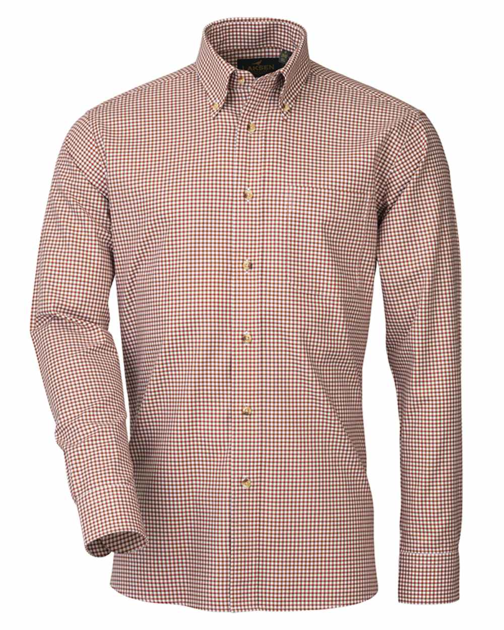 Dark Orange Coloured Laksen Mortimer Organic Cotton Shirt On A White Background