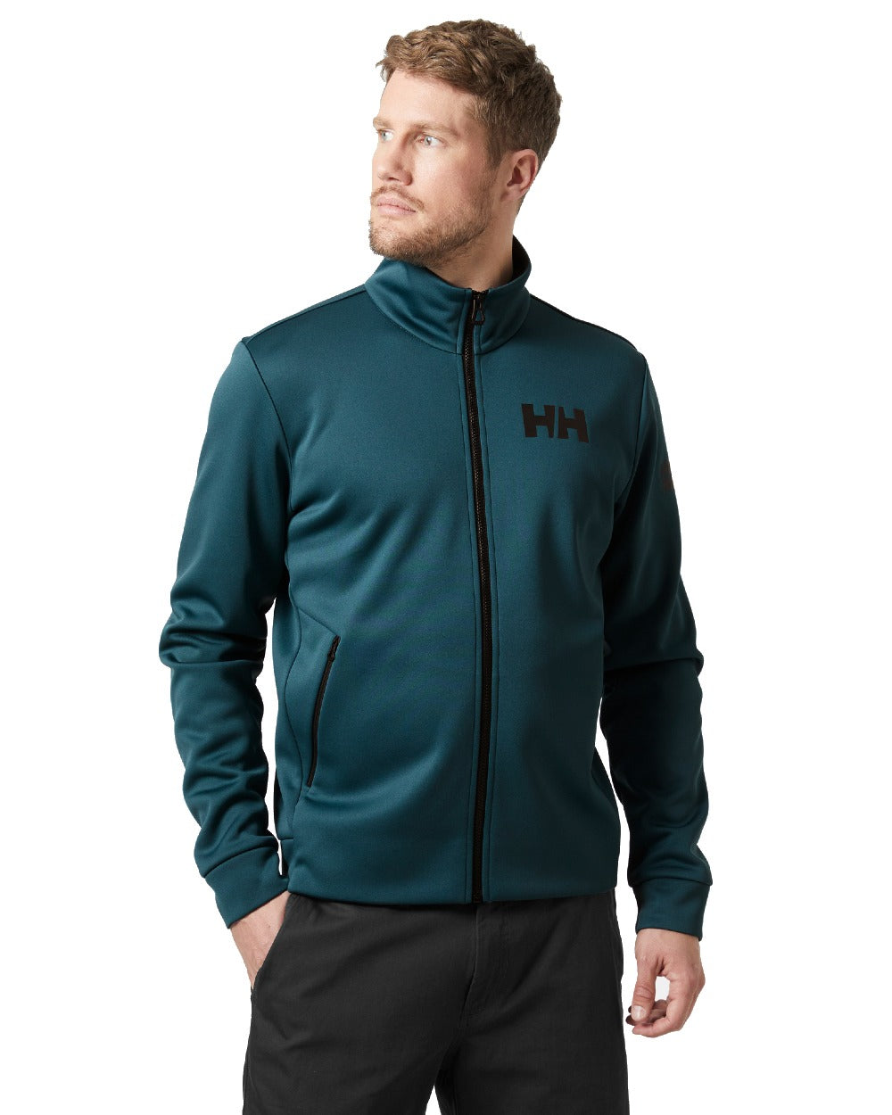 Dark Creek coloured Helly Hansen Mens HP Fleece Jacket 2.0 on white background 