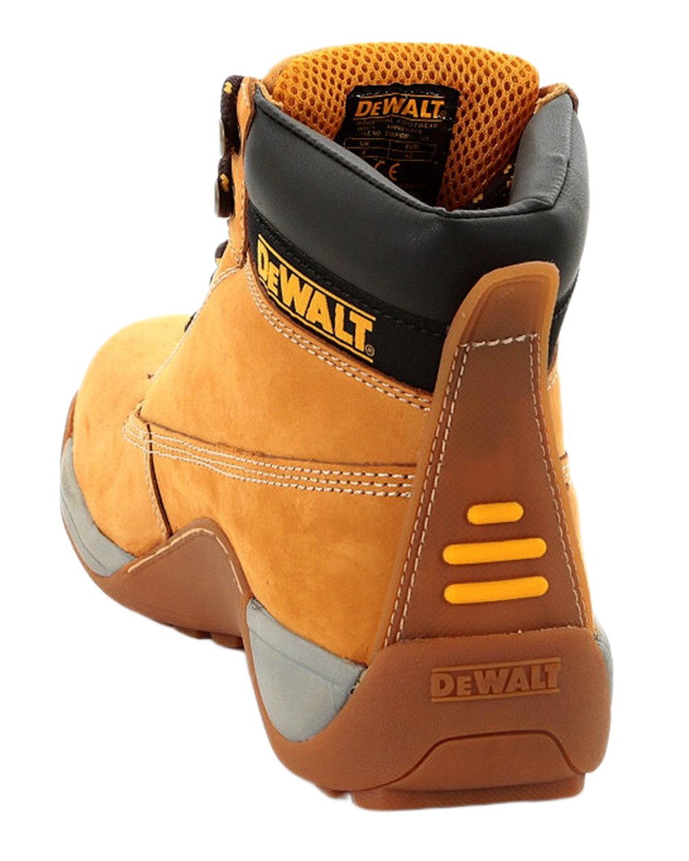 Beige Coloured DeWalt Apprentice Nubuck Safety Hiker Boots on white background 