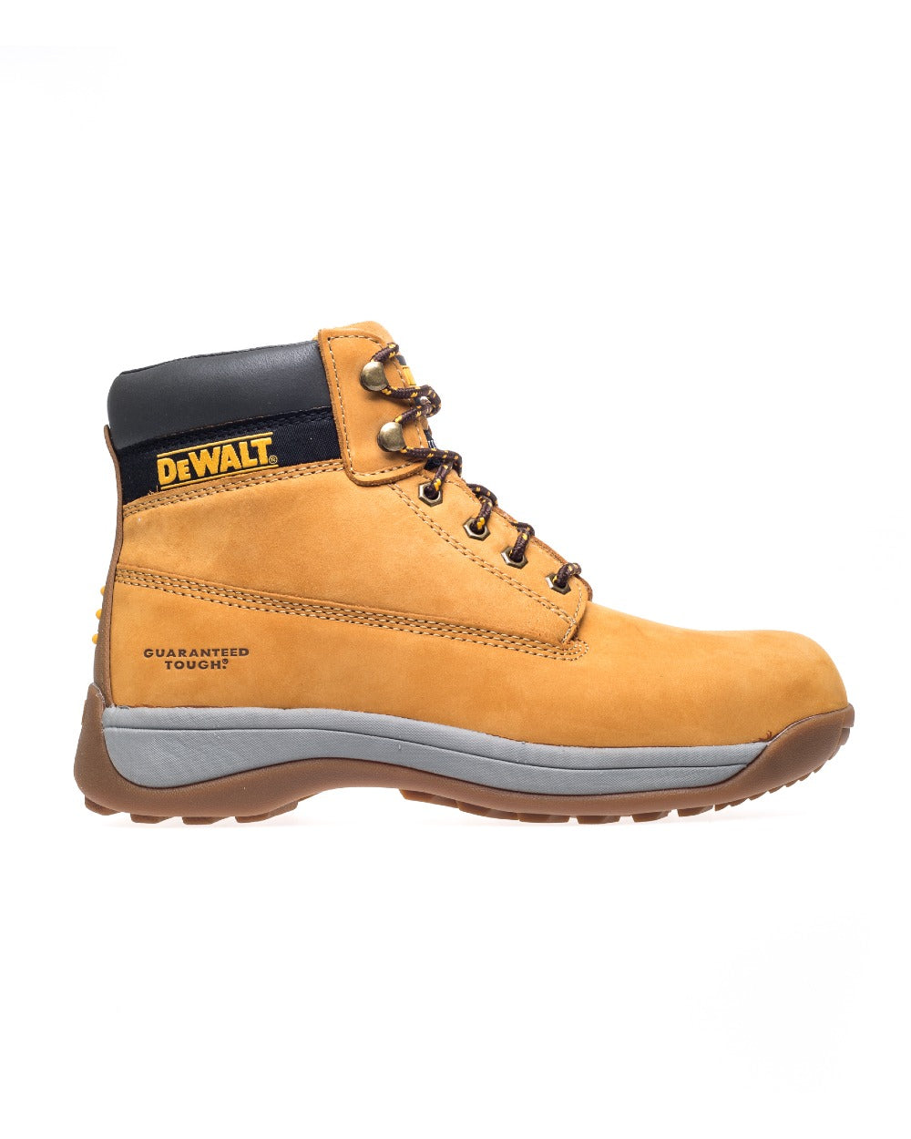 Honey Coloured DeWalt Apprentice Nubuck Safety Hiker Boots on white background 