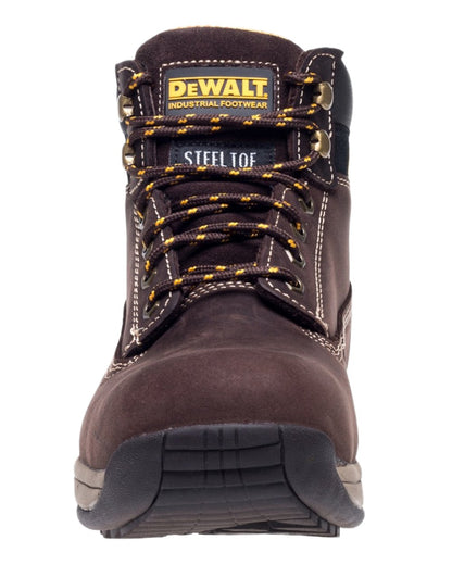 Brown Coloured DeWalt Apprentice Nubuck Safety Hiker Boots on white background 