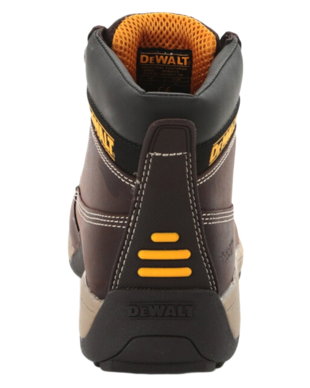 Brown Coloured DeWalt Apprentice Nubuck Safety Hiker Boots on white background 